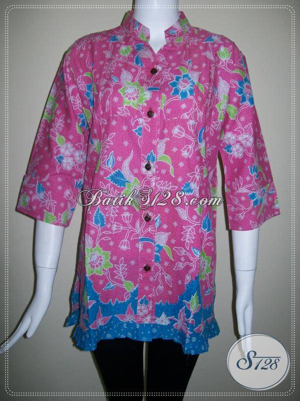 Motif Floral  Untuk Baju  Batik  Warna Pink Model Baju  Batik  
