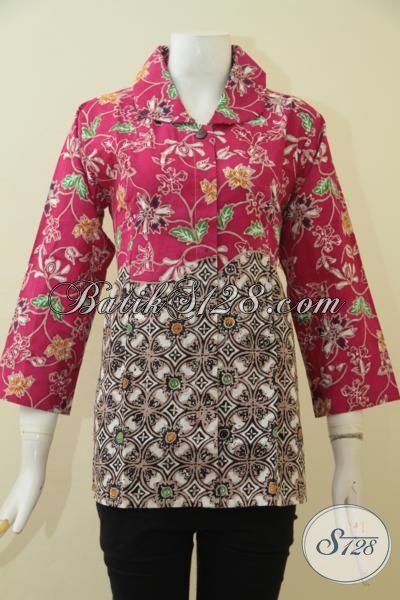 Baju Batik Wanita Kombinasi Dua Motif, Busana Batik Siang ...